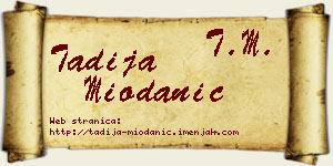 Tadija Miodanić vizit kartica